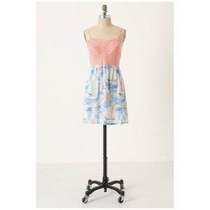 Anthropologie Eloise Maritime Flag Sailboat Chemise Maritime Print S NWOT